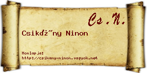 Csikány Ninon névjegykártya